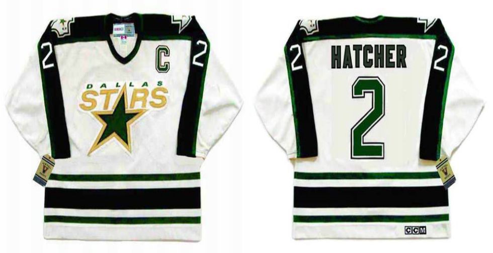 2019 Men Dallas Stars #2 Hatcher White CCM NHL jerseys